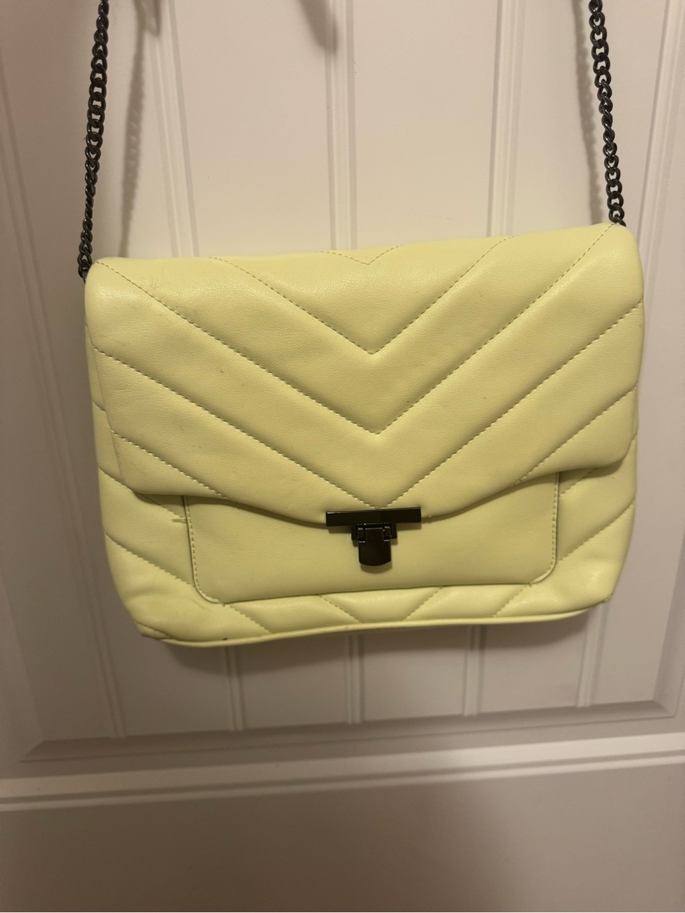 a new day Quilted Crossbody Bag in Pale Yellow